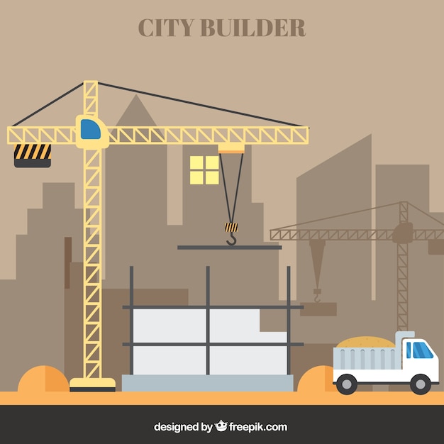 Una grúa en la construcción de un edificio 