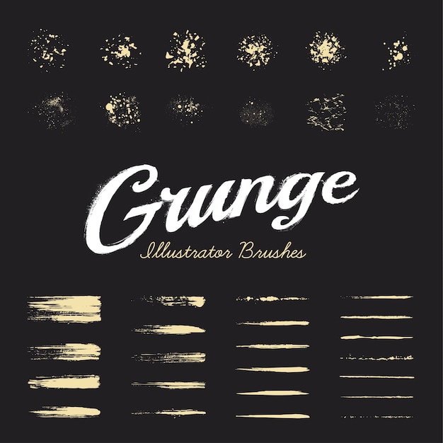 Vector gratuito grunge brushes set