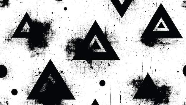 Grunge pintado triángulo geométrico negro
