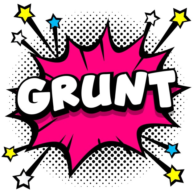 Grunt Pop art comic speech bubbles libro efectos de sonido