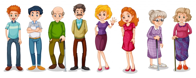 Vector gratuito un grupo de adultos