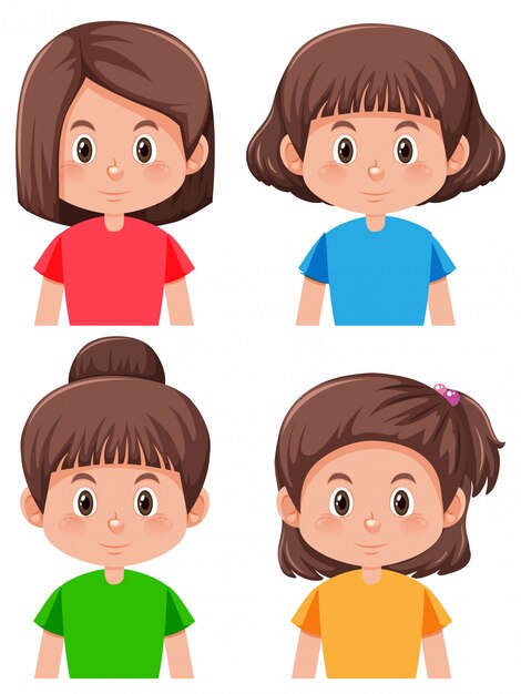Grupo de chica peinado diferente