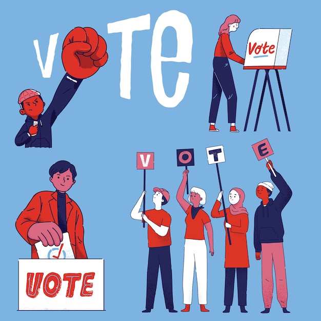 Vector gratuito grupo de ciudadanos de personas votan en las elecciones