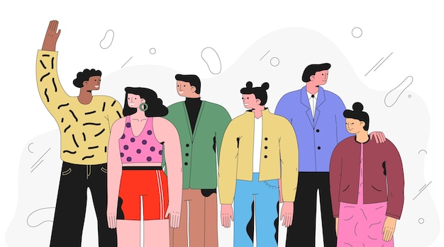 Grupo de diseño plano de composición de fondo de personas