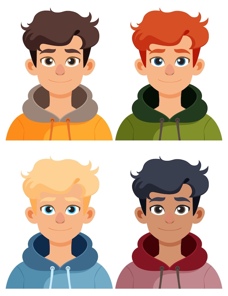 Vector gratuito un grupo diverso de jóvenes