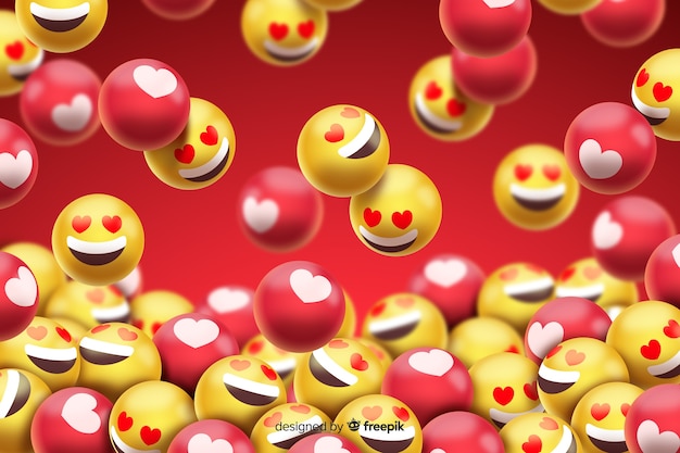Grupo de emoticones de smiley de amor