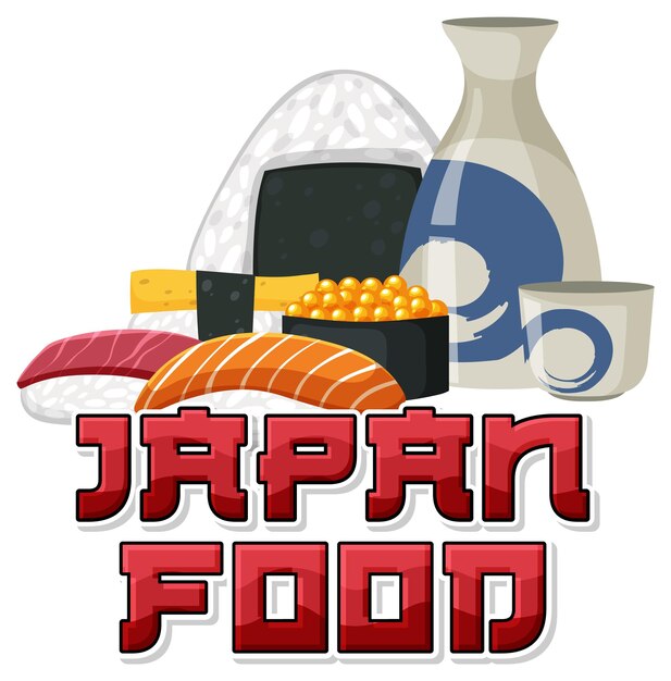 Grupo de icono de comida tradicional japonesa