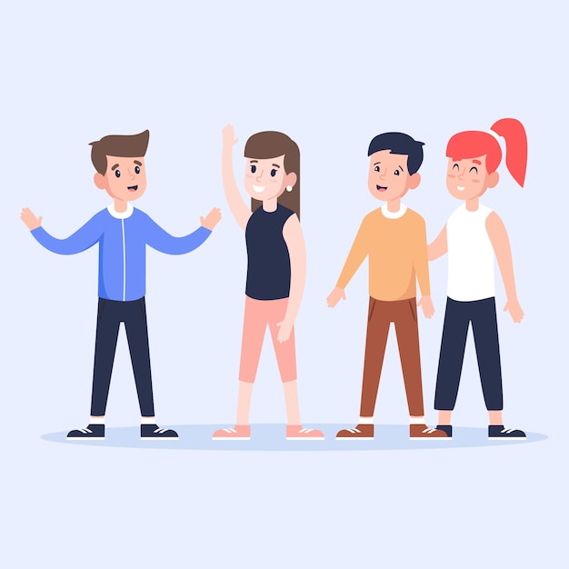 Grupo de jóvenes estando juntos