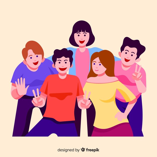 Grupo de jóvenes posando para una foto