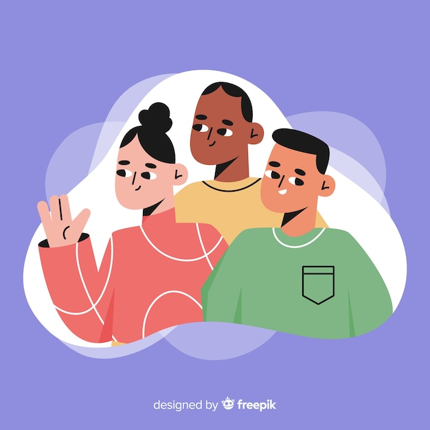 Vector gratuito grupo multiracial de gente