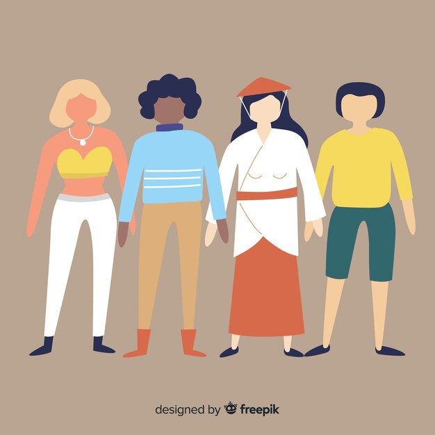 Grupo multiracial de gente