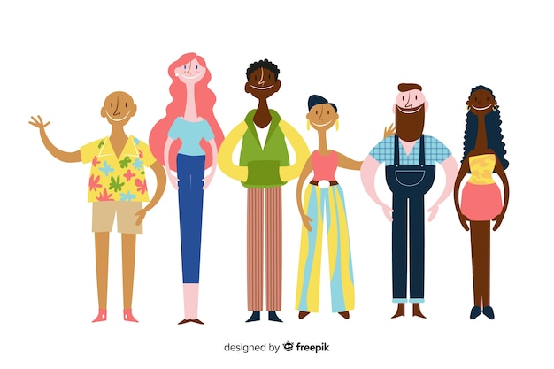 Grupo multiracial de gente