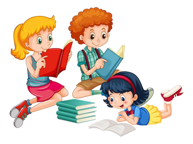 Grupo de personaje de dibujos animados de niños pequeños