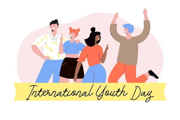 Grupo de personas celebrando el día de la juventud