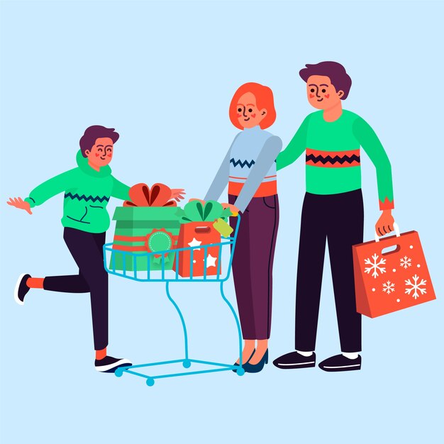 Grupo de personas comprando regalos