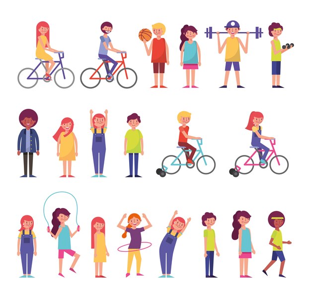 Grupo de personas comunitarias que realizan actividades
