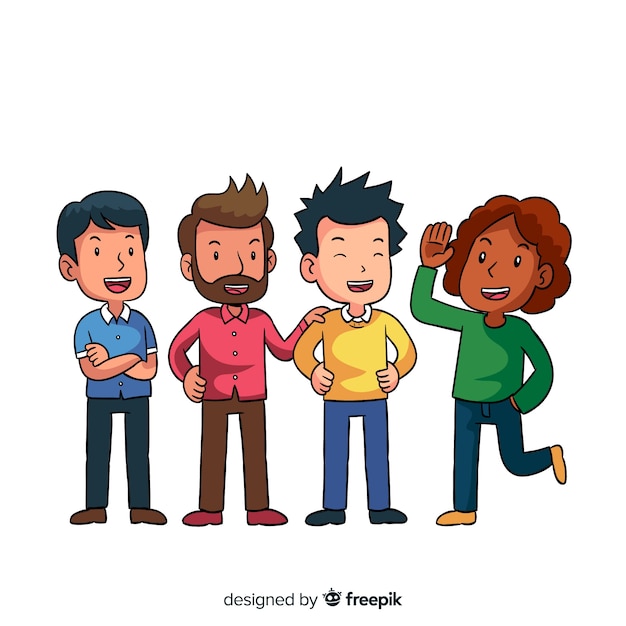 Vector gratuito grupo de personas de diferentes razas