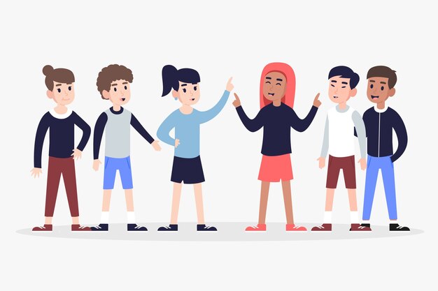 Un grupo de personas diferentes siendo amigos