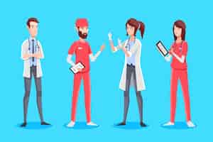 Vector gratuito grupo de personas médicas ilustradas