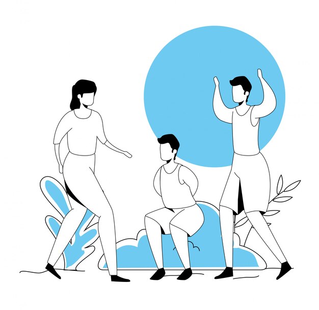 Grupo de personas practicando ejercicio