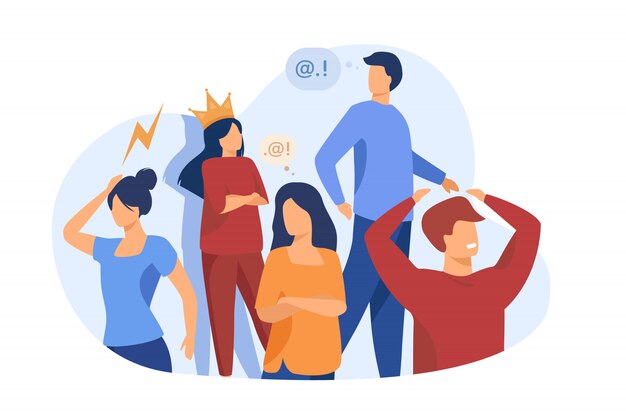 Grupo de personas con problemas de comportamiento.