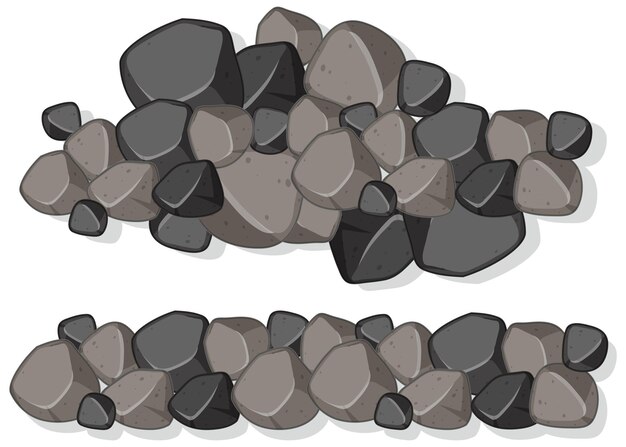 Grupo de piedras de granito sobre fondo blanco.