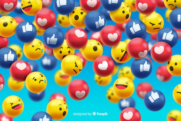 Grupo de reacciones de emoticones de facebook