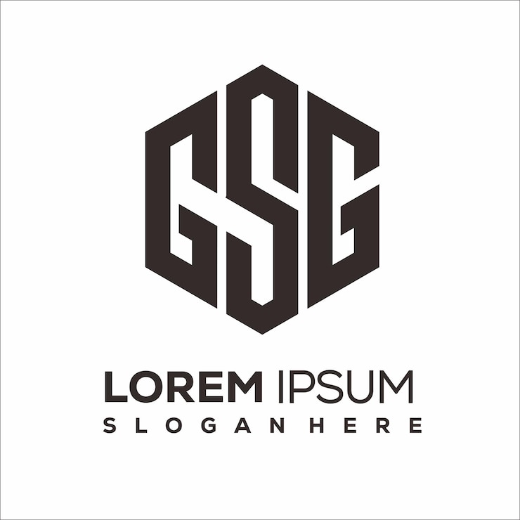 Vector gratuito gsg hexagon logo - monogram for business branding
