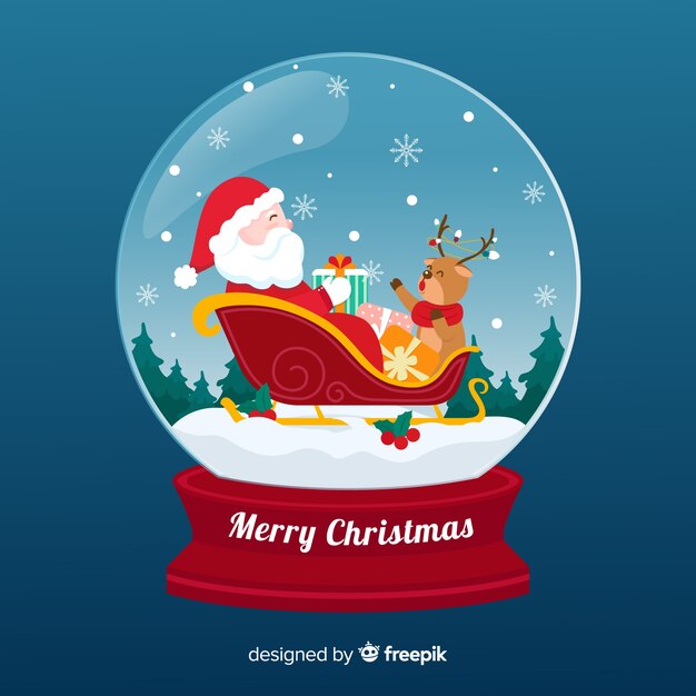 Guante de bolas de nieve de navidad con santa claus