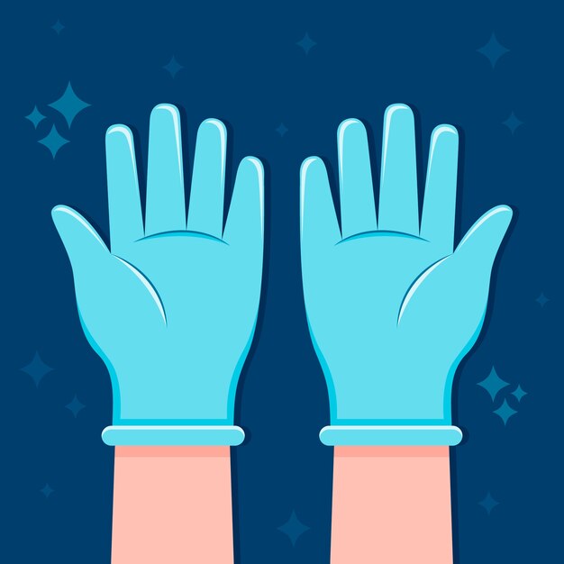 Guantes protectores diseño dibujado a mano