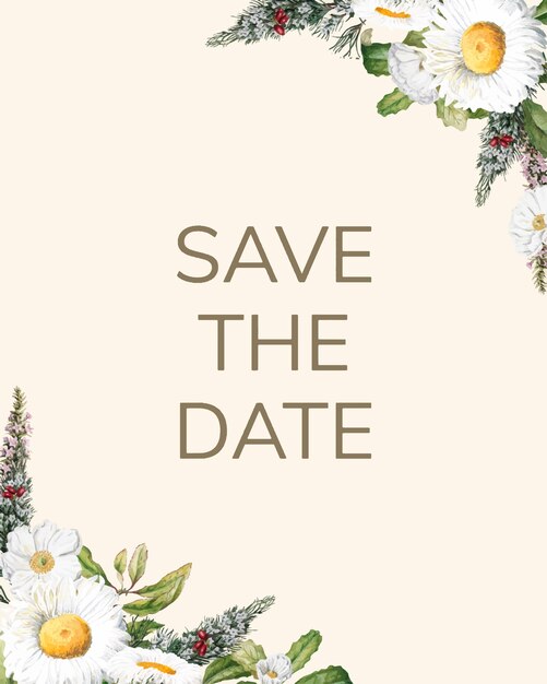 Guardar la fecha invitación de boda maqueta vector de tarjeta