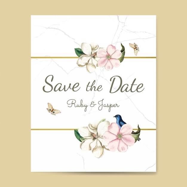 Guardar la fecha maqueta de invitación de boda