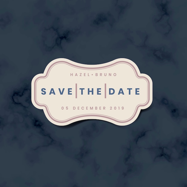 Guardar el vector de etiqueta de invitación de boda de fecha