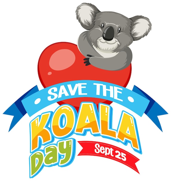 Vector gratuito guarde el diseño del banner del día del koala