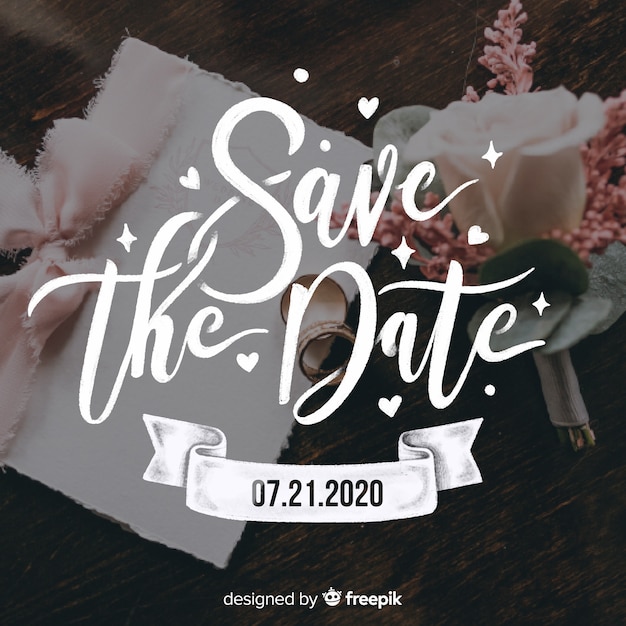 Guarde las letras de la fecha en la imagen de la boda