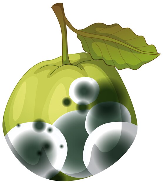 Una guayaba con moho