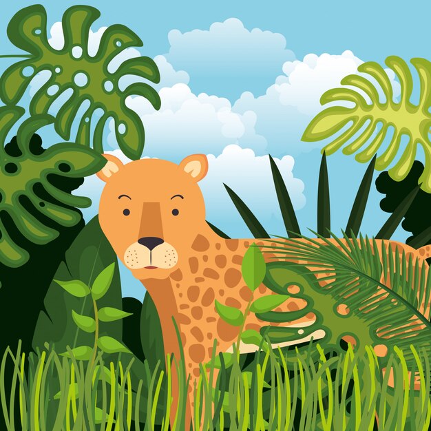 guepardo salvaje en la escena de la selva