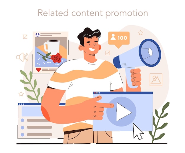 Guía de promoción de blogs sobre cómo atraer a la audiencia a tu blog Vector Premium 