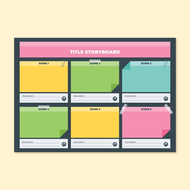 Guión gráfico estilo notas adhesivas simples