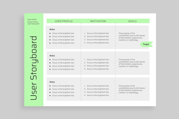 Vector gratuito guión gráfico de usuario minimalista