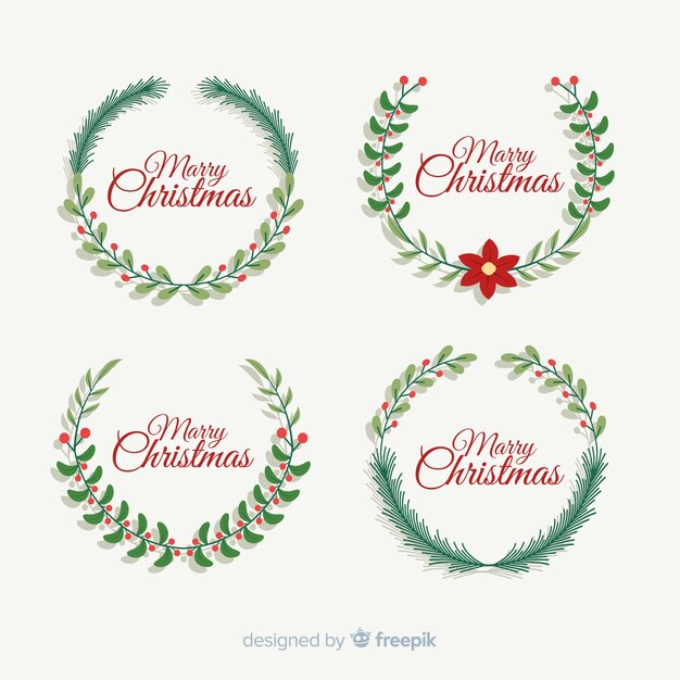 Guirnalda floral verde para navidad