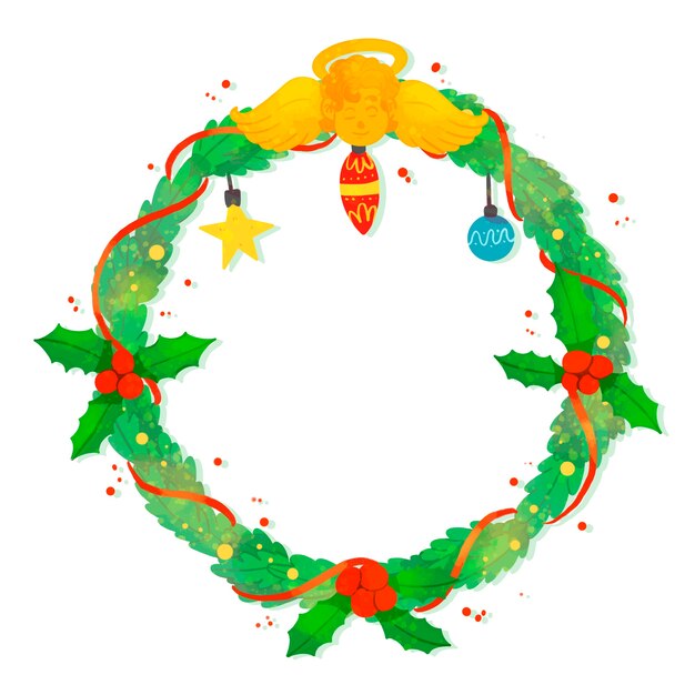 Guirnalda de navidad acuarela
