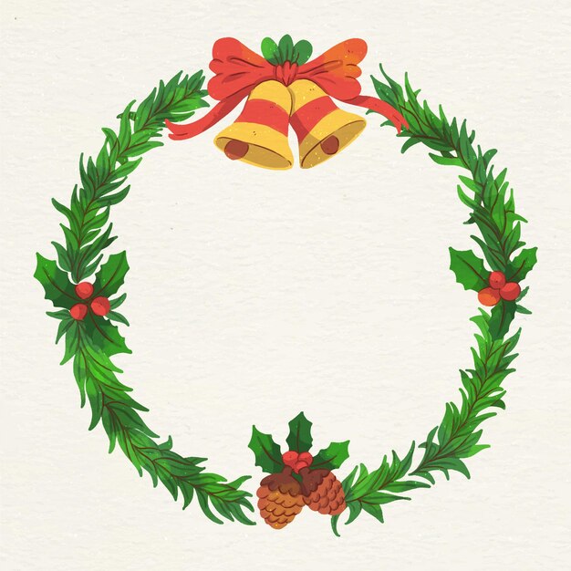 Guirnalda de Navidad acuarela