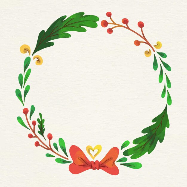 Guirnalda de Navidad acuarela