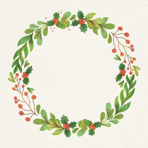 Guirnalda de navidad acuarela