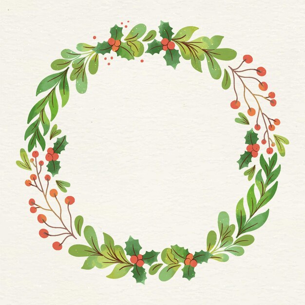 Guirnalda de navidad acuarela