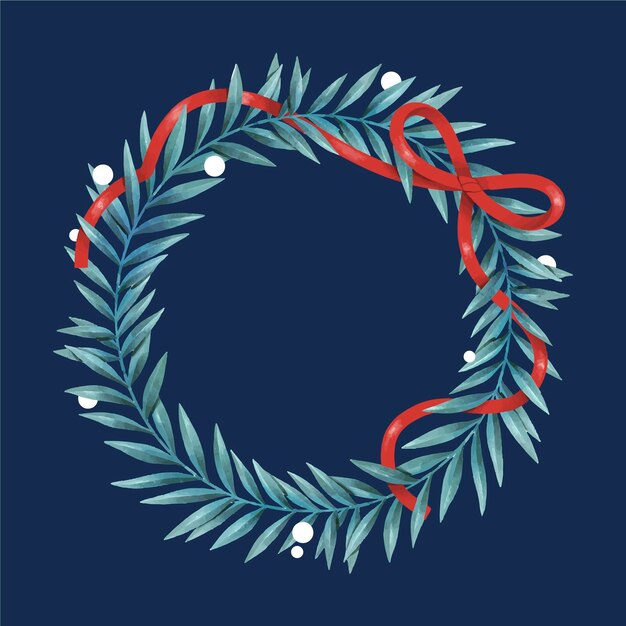 Guirnalda de navidad acuarela