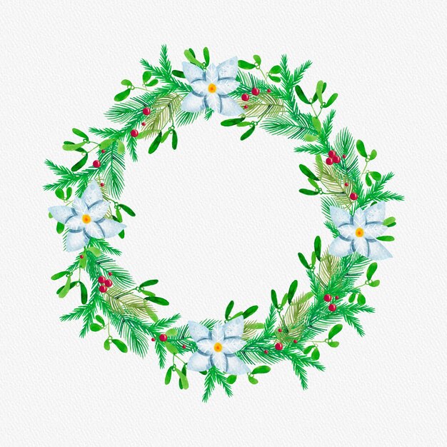 Guirnalda de navidad acuarela