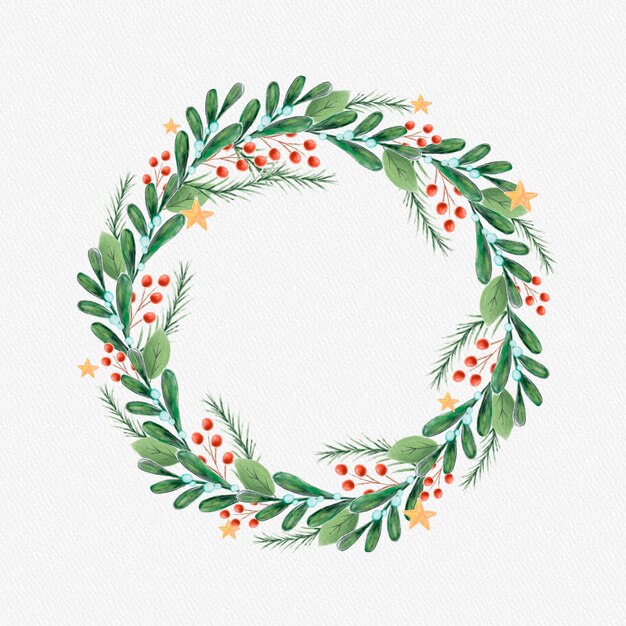 Guirnalda de navidad acuarela