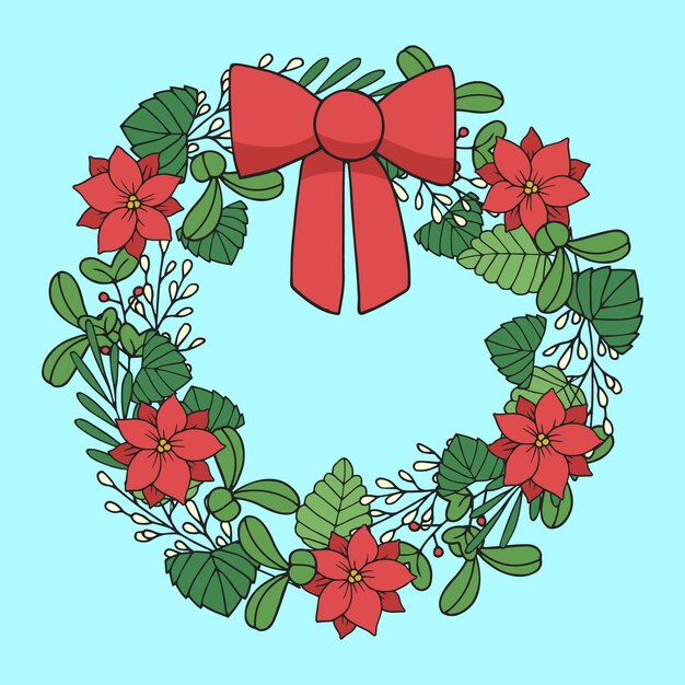 Guirnalda de navidad dibujada a mano